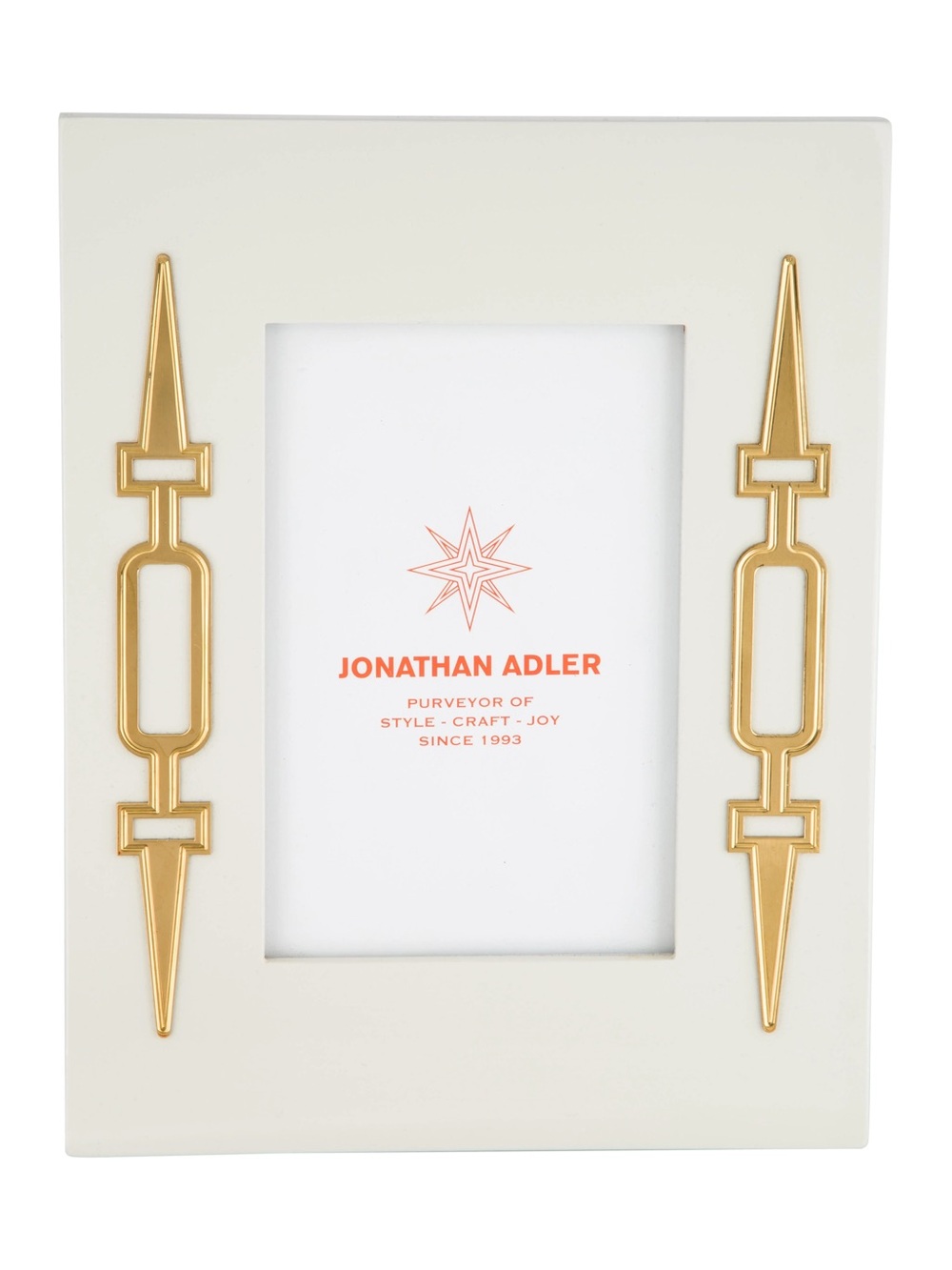 Jonathan Adler Cream and Gold Geometric Accent Picture Frame